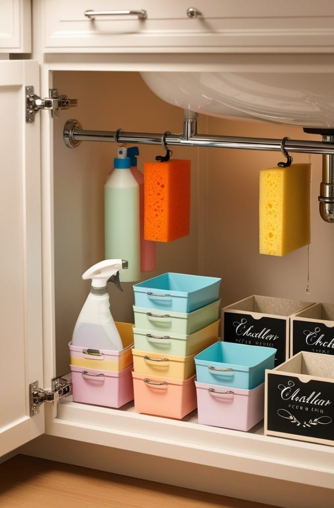 Under-Sink Storage with Dollar Store Bins