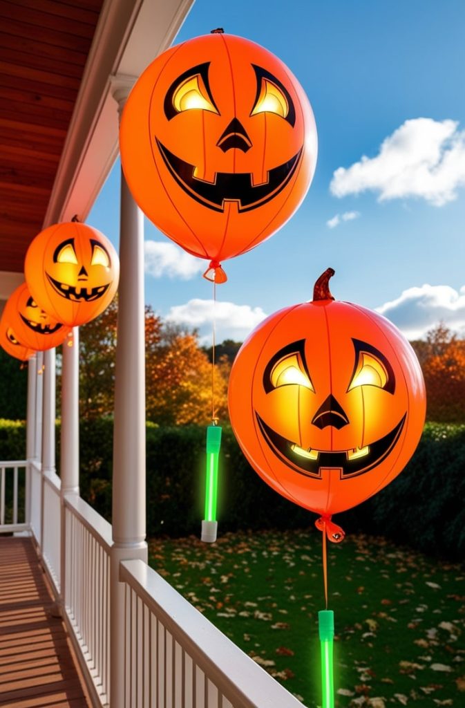 Floating Jack-o’-Lantern Balloons
