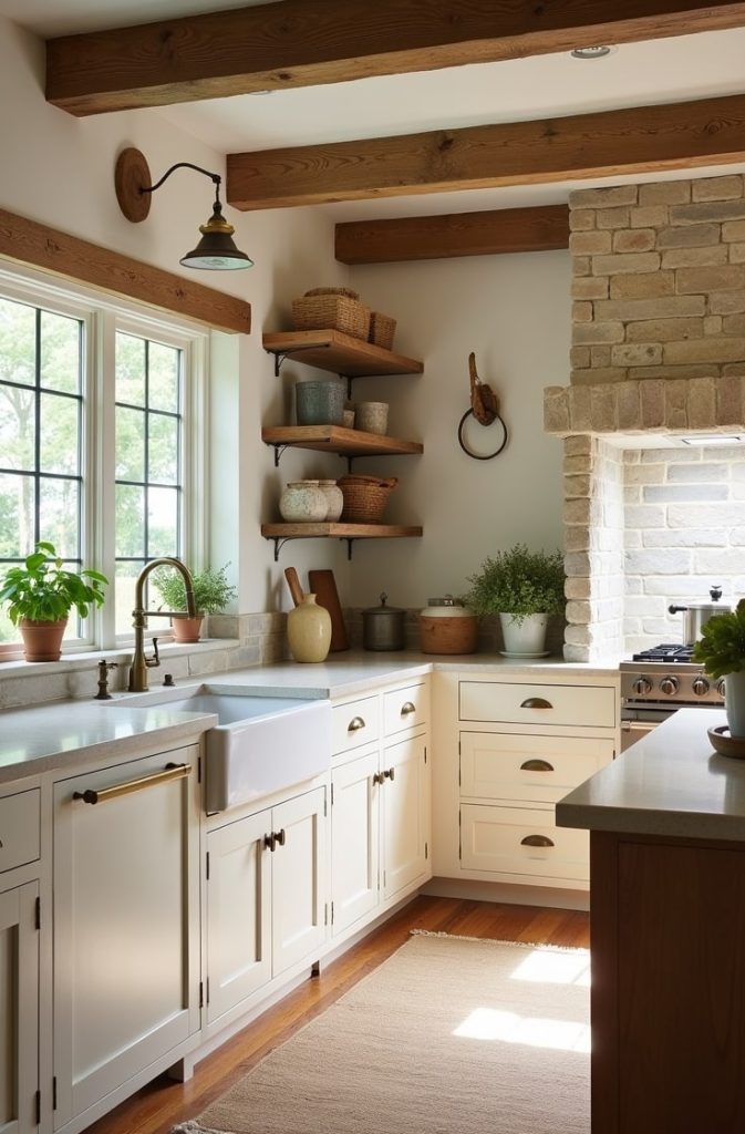 Farmhouse Charm with Brass Hardware