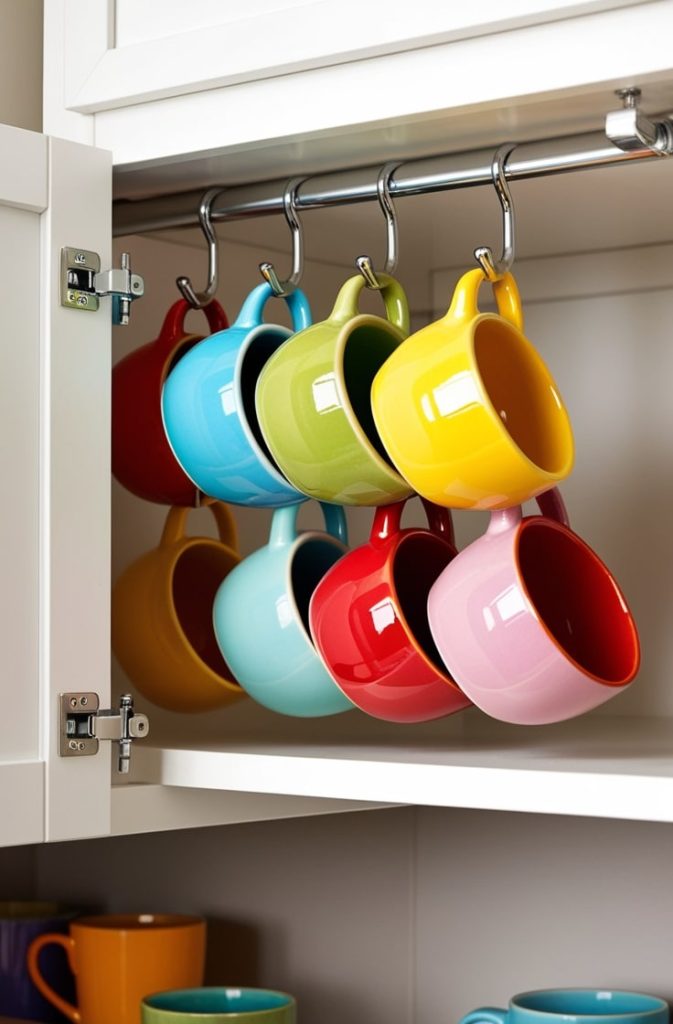 Hanging Mug Hooks Under Shelves