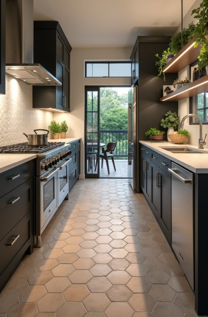 Hexagonal Porcelain in Neutral Tones