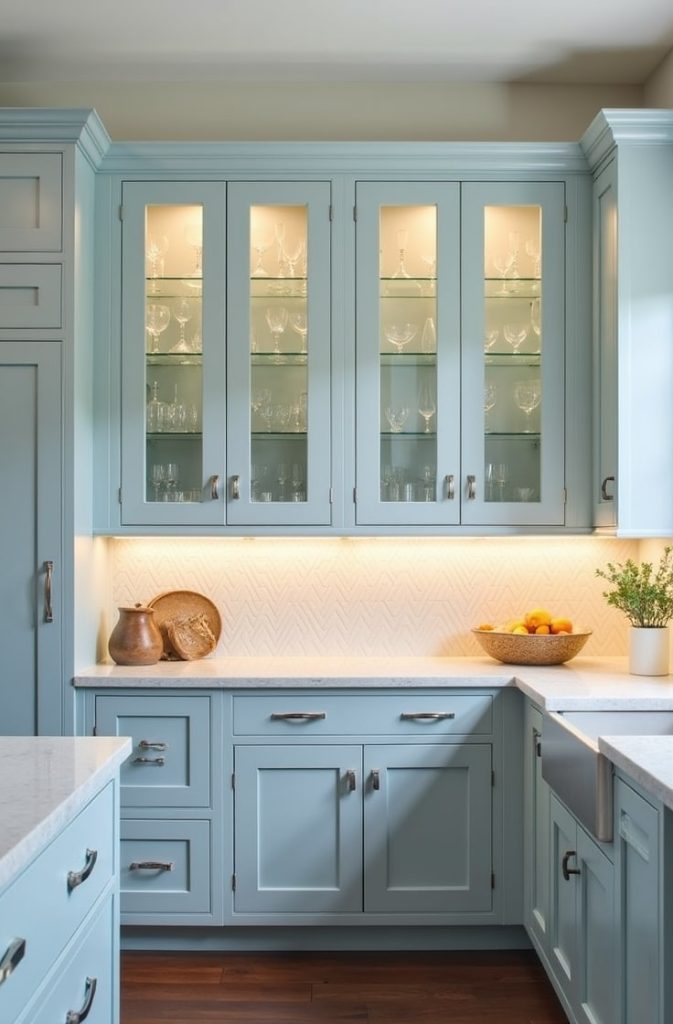 Icy Blue Glass-Front Displays