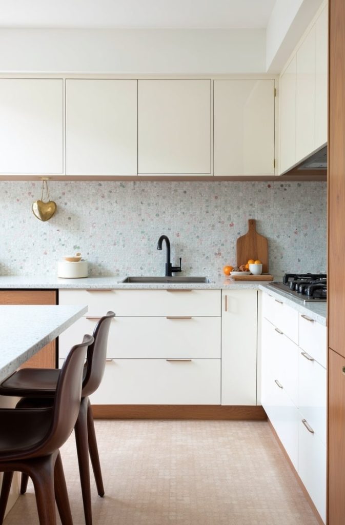 Mid-Century Modern White with Geometric Patterns