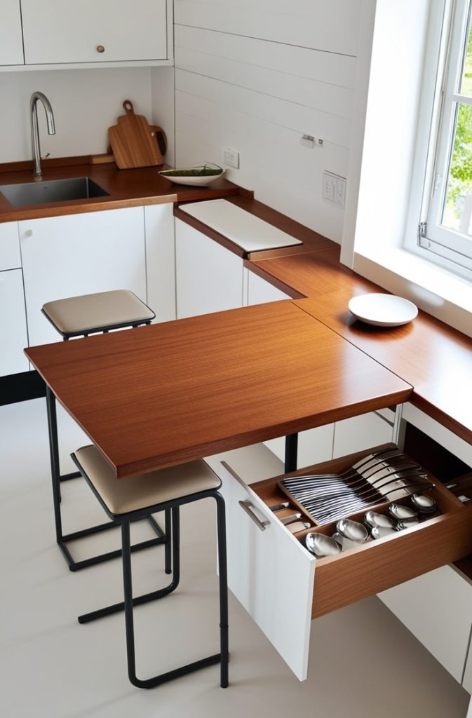 Multi-Functional Drop-Leaf Table