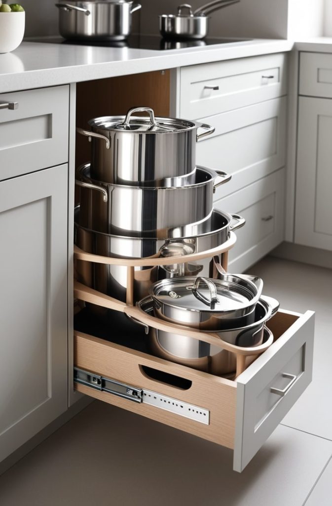 Pull-Out Tray Organizers for Pots and Lids