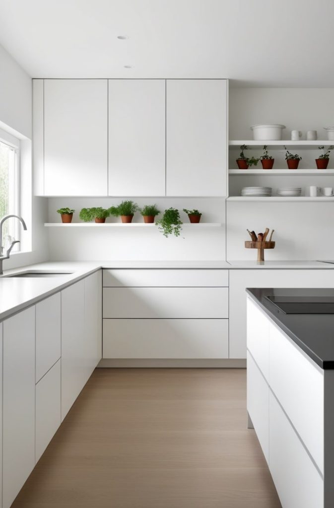 Scandinavian Minimalist White Kitchen