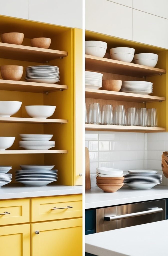 Shelf Risers for Stacked Plates and Glasses