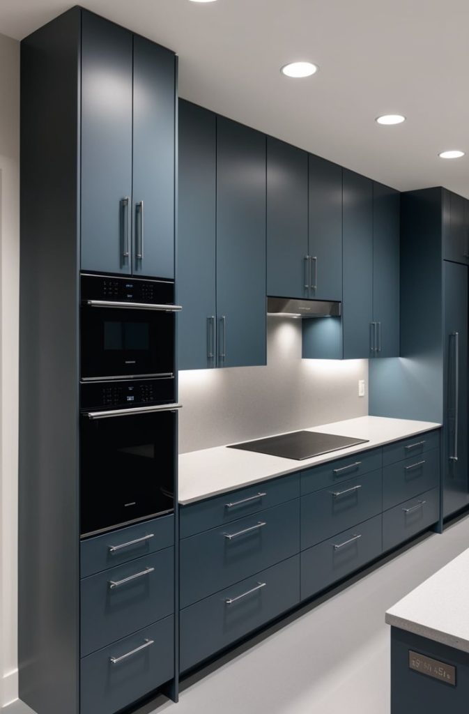 Slate Blue Integrated Appliances