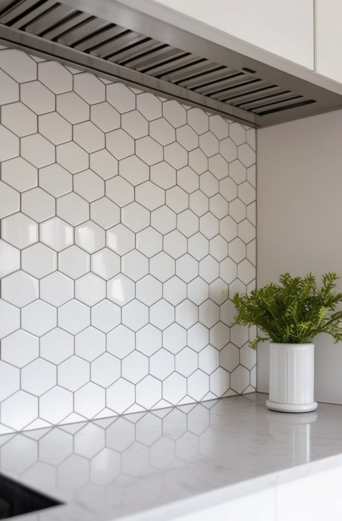 White Hexagon Tiles