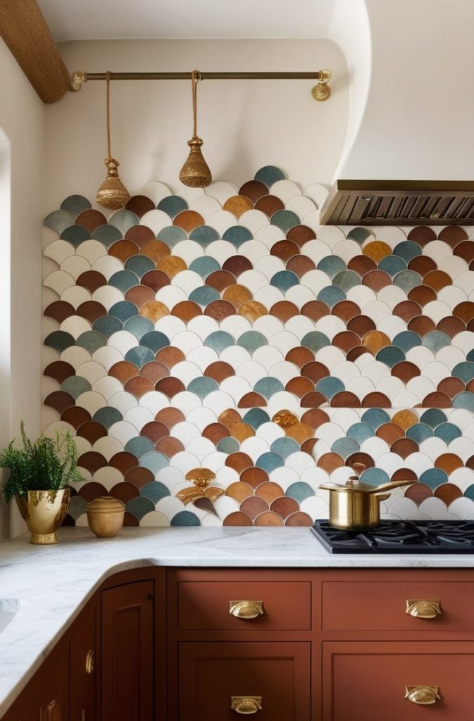 White Moroccan Fish Scale Tiles