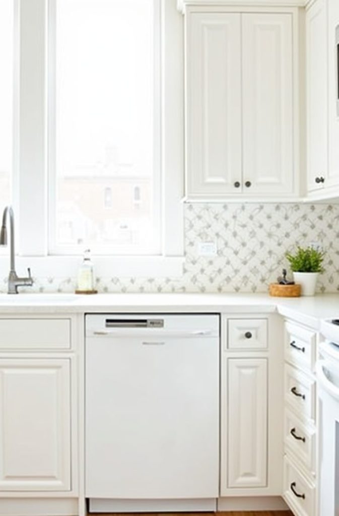 White Painted Backsplash