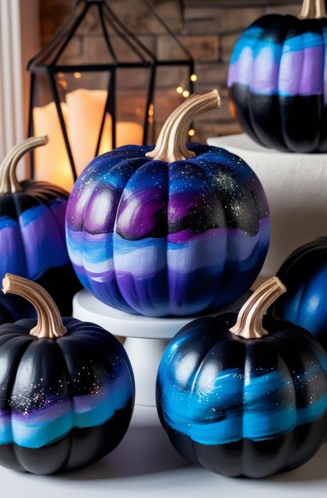 Galaxy Painted Pumpkins