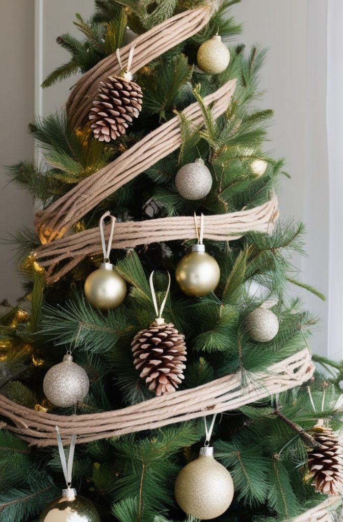 Rustic Glam Tree with Gold and Natural Accents