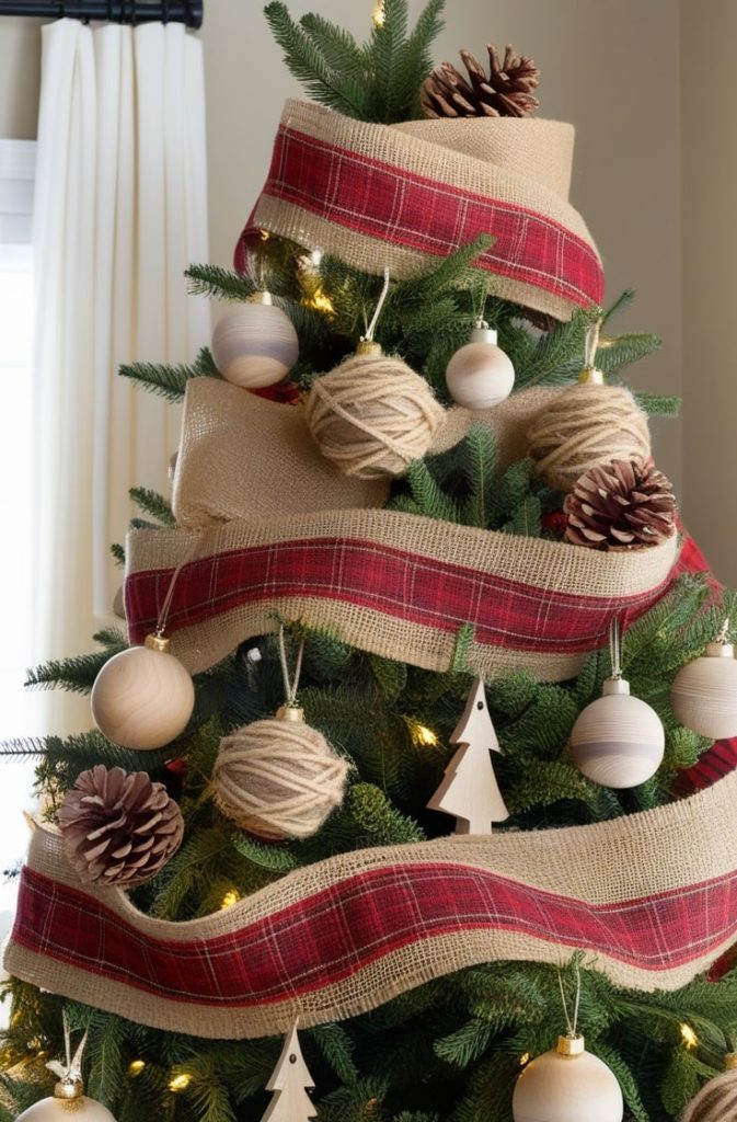 Rustic Red and Gold Farmhouse Tree