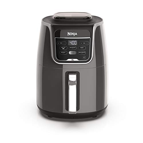 Ninja | XL Single Basket Air Fryer | 5.5 QT Capacity fits 3lbs of Wings | 5-in-1Air Fry, Roast, Bake,Reheat & Dehydrate |Dishwasher Safe Parts & Recipe Guide | Grey |AF150AMZ