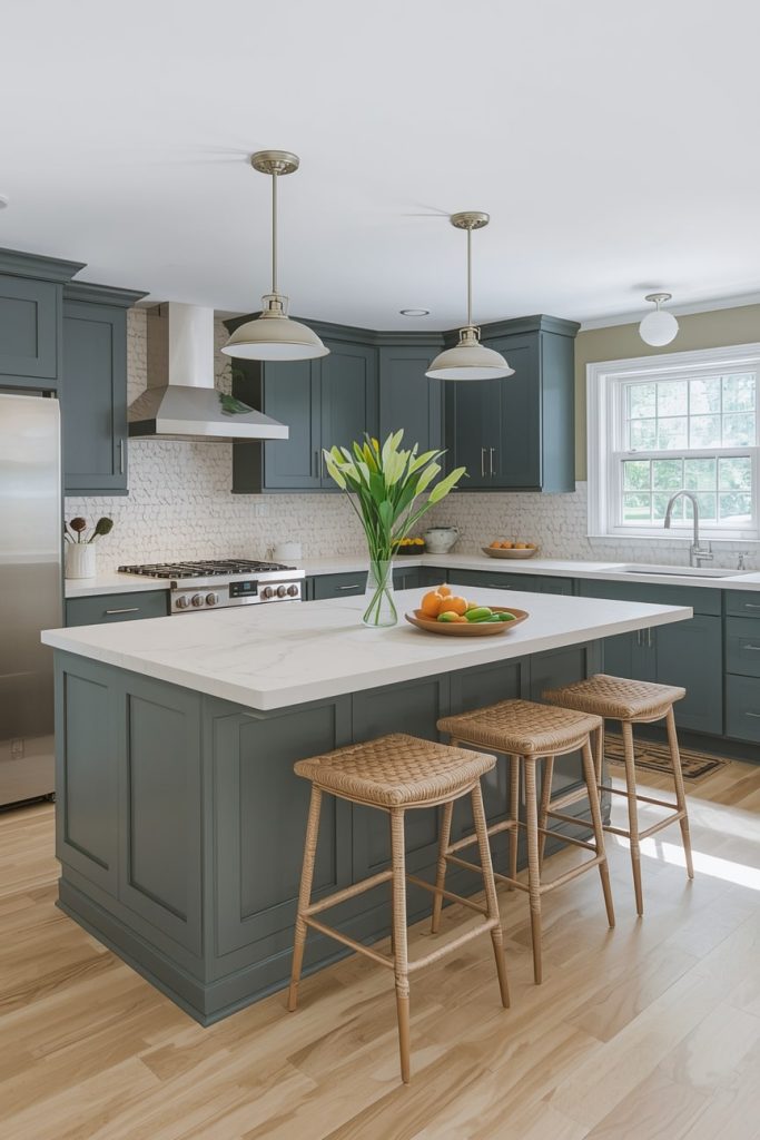 Black Accent Kitchen Island for a Modern Statement