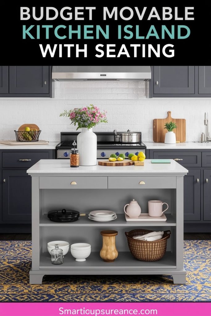 Budget Movable Kitchen Island with Seating