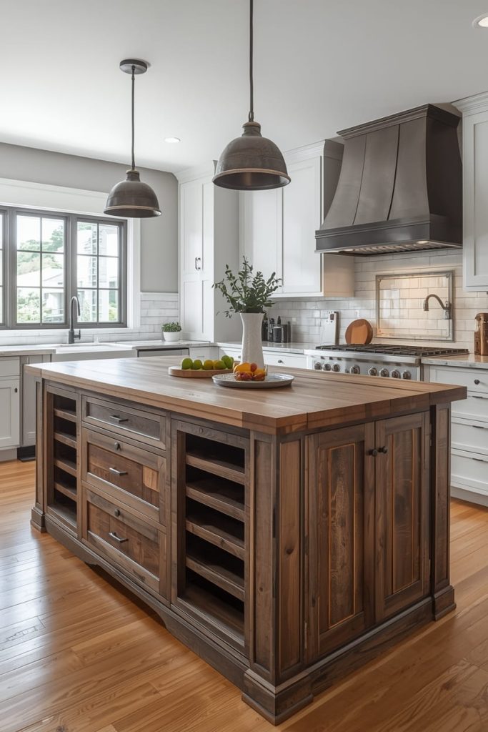 Custom Reclaimed Wood Kitchen Island Tailored to Your Lifestyle