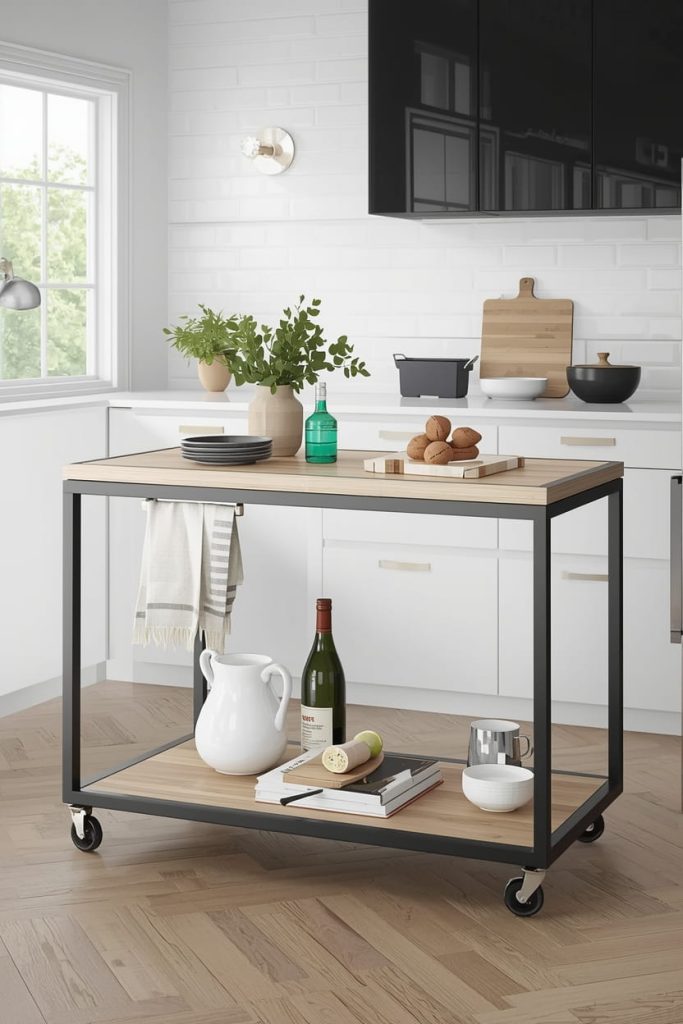 Kitchen Island Cart with Drop Leaf
