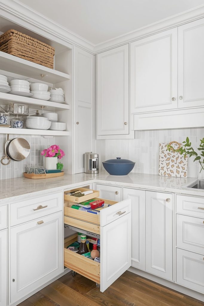 L-Shaped Island With Storage and Seating