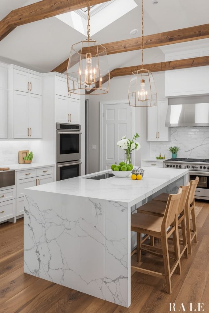 Minimalist Kitchen Island With Integrated Cooktop and Oven