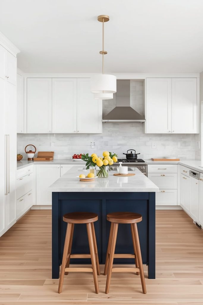 Minimalist Slim Kitchen Island Design Ideas