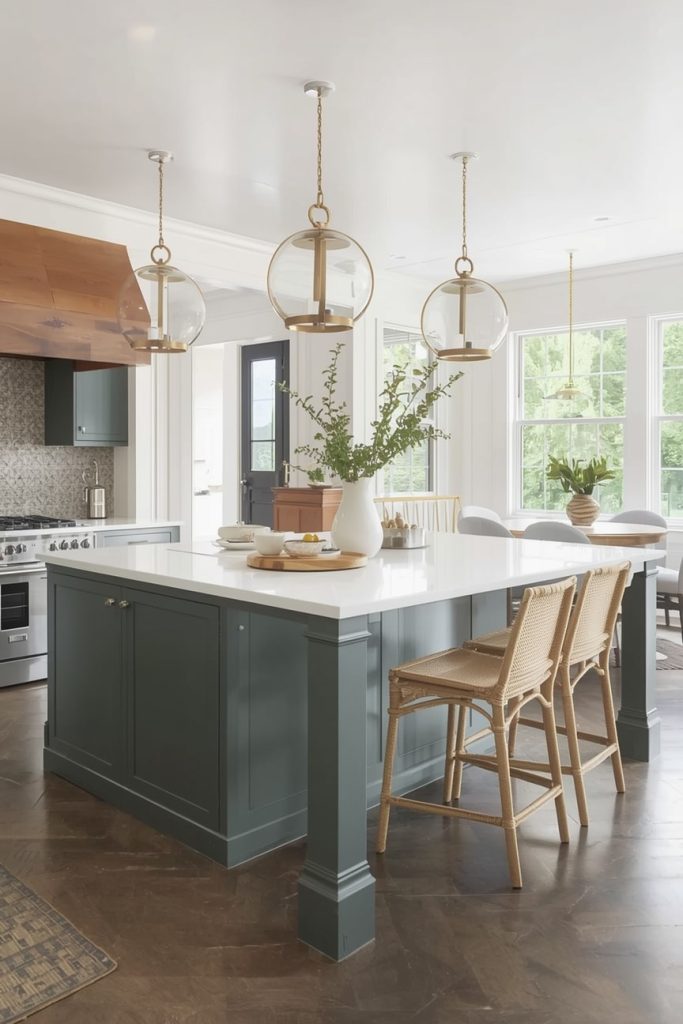 Minimalist Square Kitchen Island That Feels Light and Open