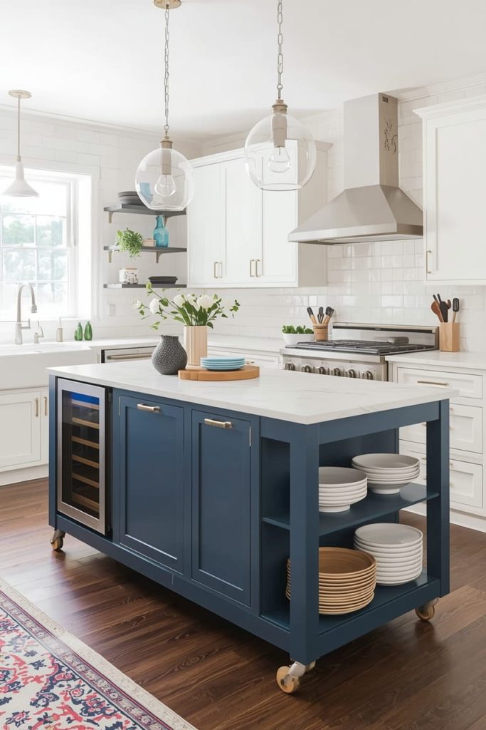 Mobile Kitchen Island for Narrow Kitchens