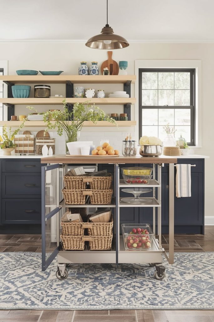 Mobile Kitchen Island for Rental Homes