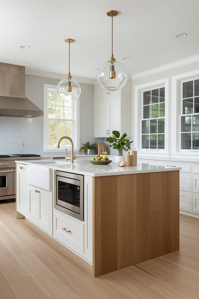 Modern Kitchen Island with Sink and Dishwasher Layout