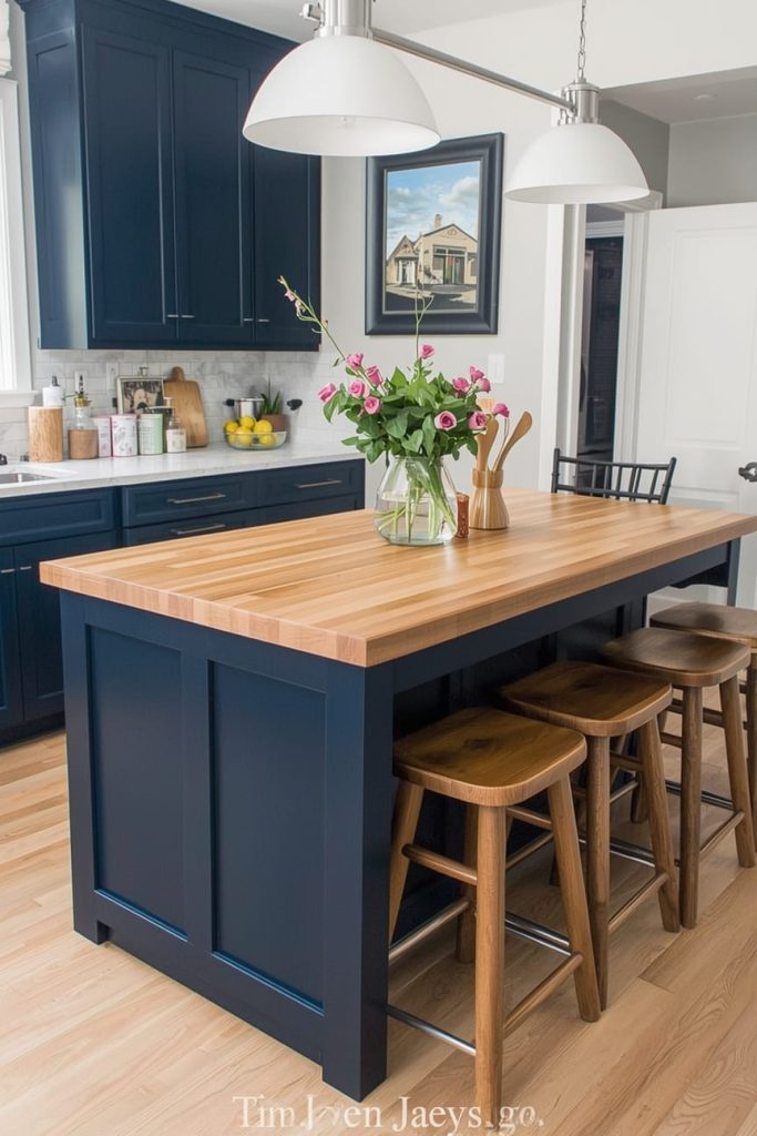 Navi Island with Butcher Block