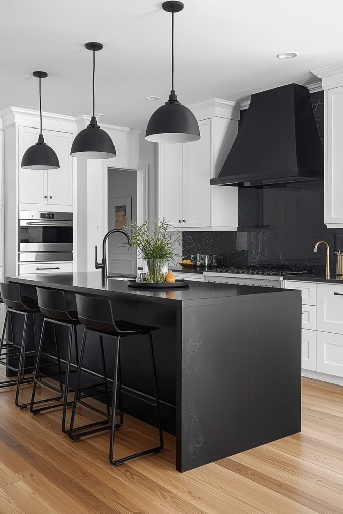 Navy Blue Kitchen Island for a Rich, Modern Look