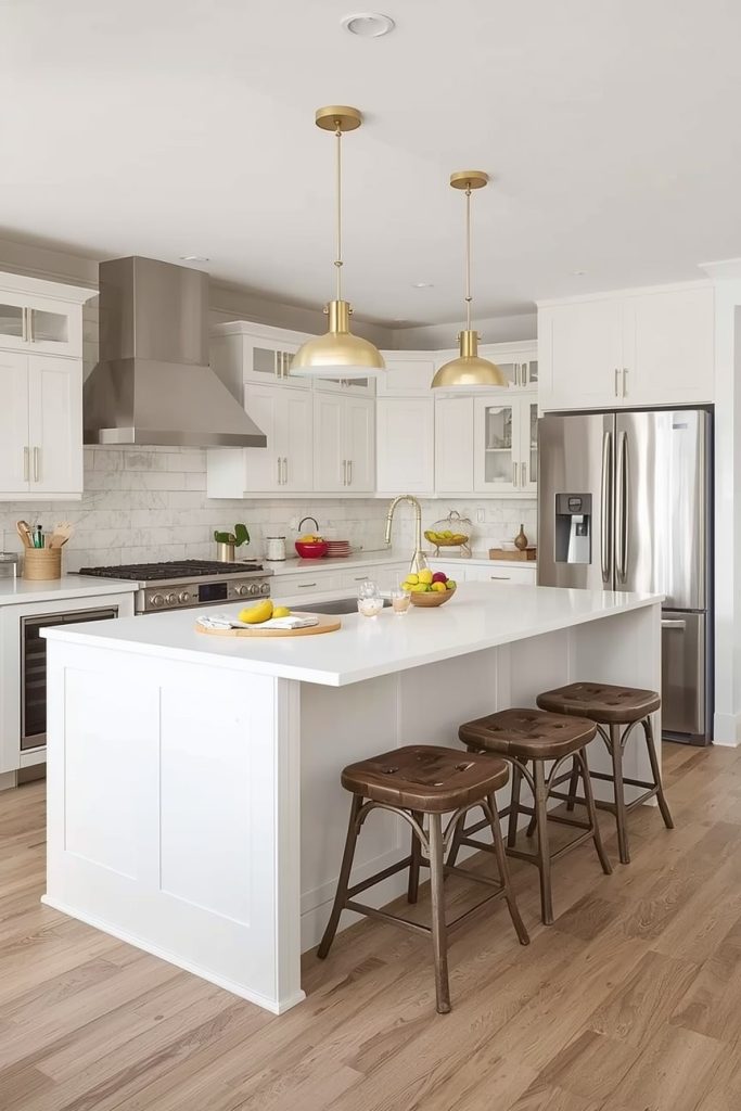  Open-Concept L-Shaped Kitchen Island With Seating