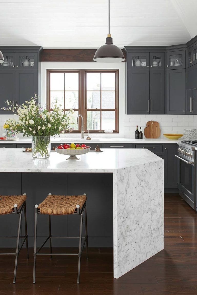 Painted Accent Kitchen Island for a Bold Focal Point-min