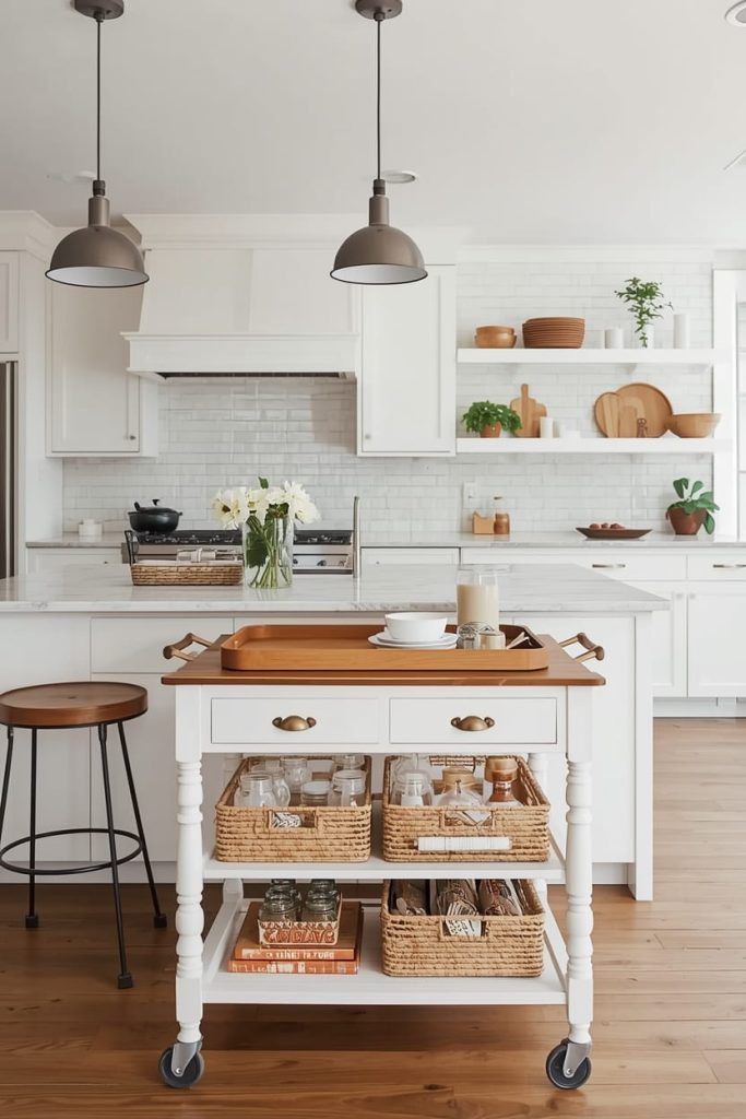  Rolling Kitchen Cart for Extra Counter Space and Organization