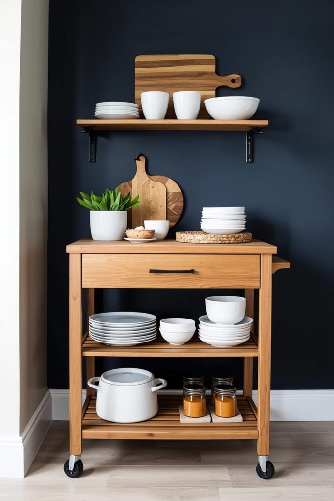 Rolling Kitchen Cart for Kitchen Island Alternative in Open Layouts