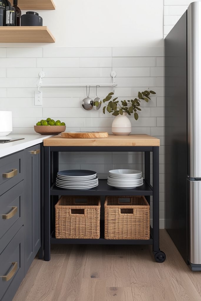 Rolling Kitchen Cart for Small Kitchens That Acts Like a Mini Island