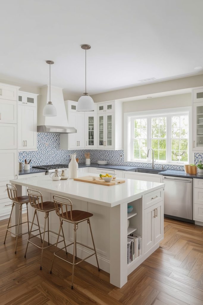  Scandinavian-Inspired L-Shaped Island With Seating