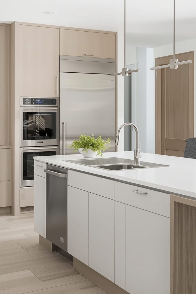 Small Kitchen Island with Sink and Dishwasher for Space Efficiency