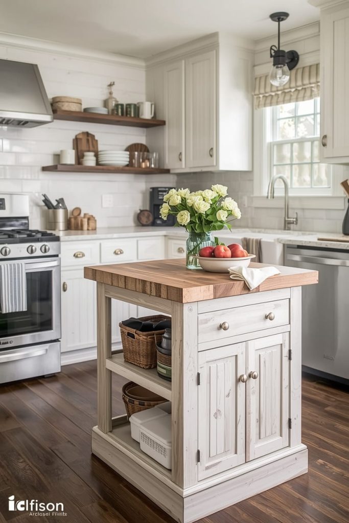 Small Kitchen Island with Storage