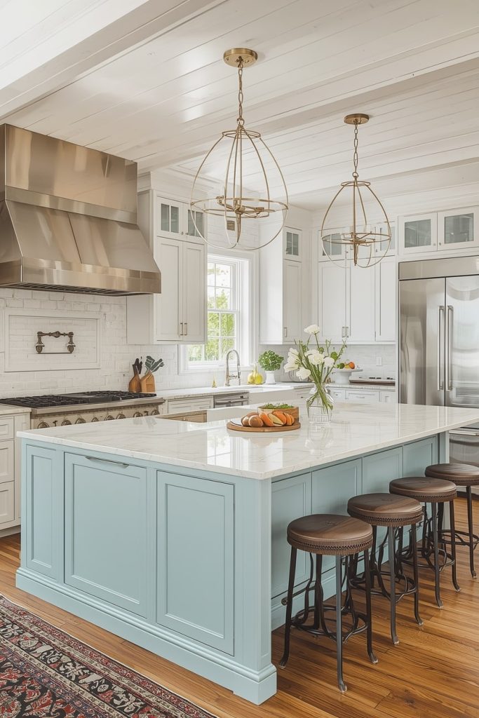 U-Shaped Kitchen Island – Maximum Workspace and Storage