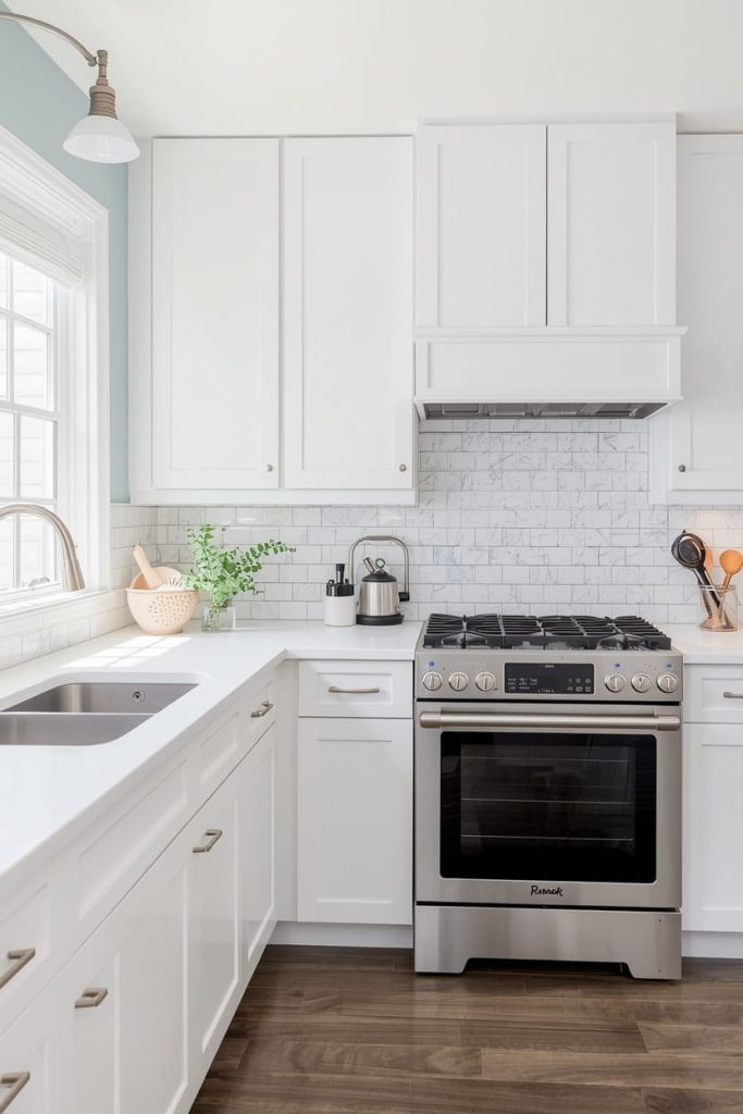 Blue and White Backsplash for Small Kitchens (Light & Balanced)