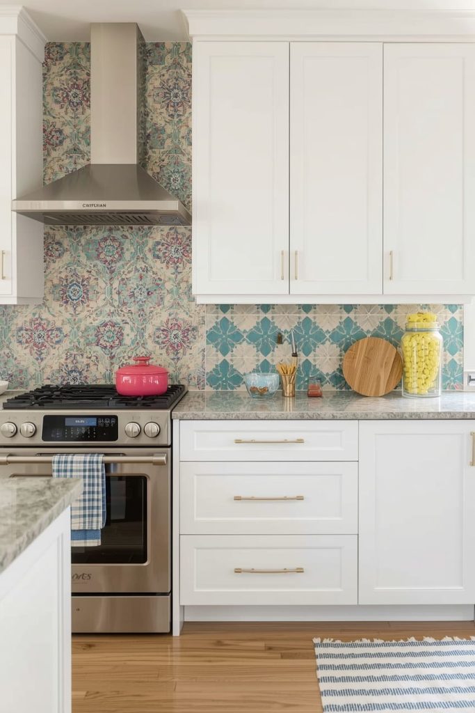 Bold Tile Backsplash Ideas Using Dark, Saturated Colors