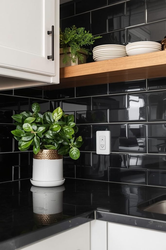 Charcoal Backsplash Kitchen for Subtle Contrast