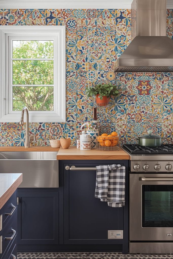 Colorful Backsplash for Small Kitchen Spaces