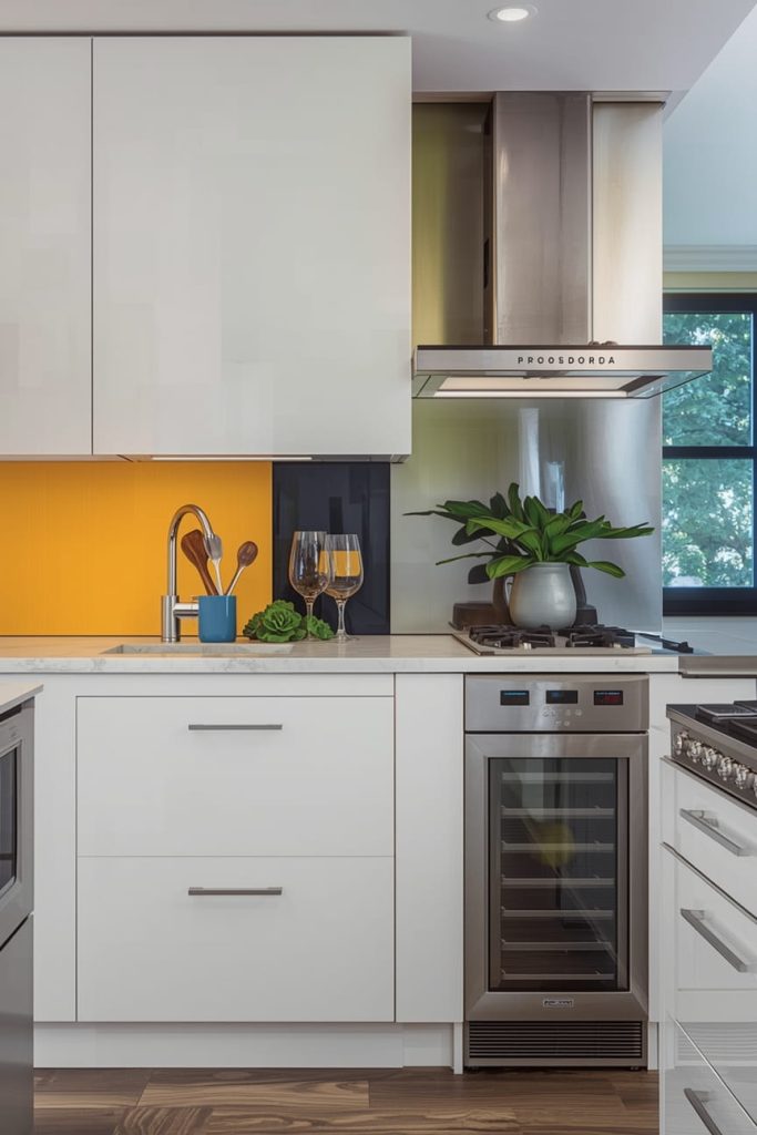 Colorful Tile Backsplash Kitchen With Bold Ceramic Squares