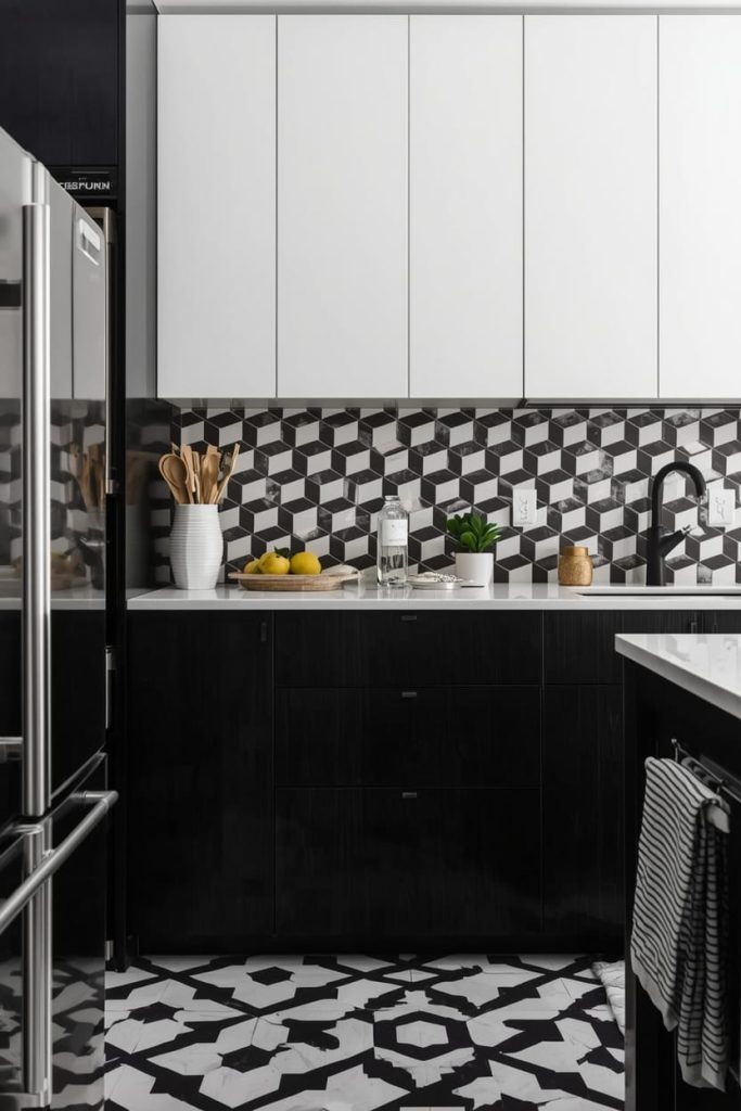 Geometric Black and White Tile (Modern Edge)