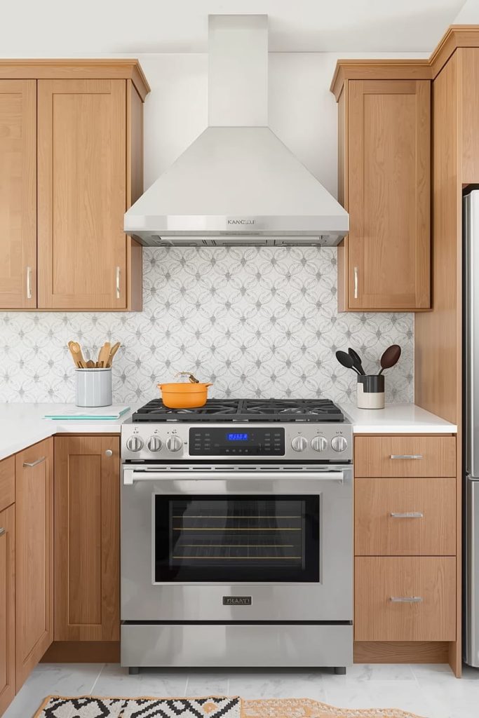 Gray Tile Backsplash Ideas for Oak Cabinets