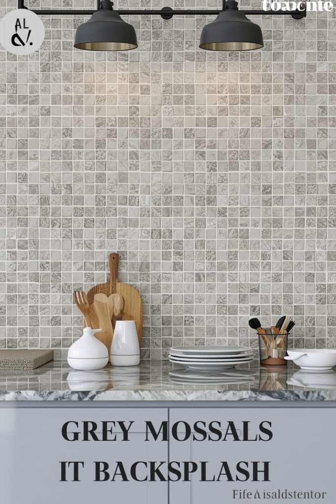 Grey Herringbone Backsplash (Elegant Pattern Play)