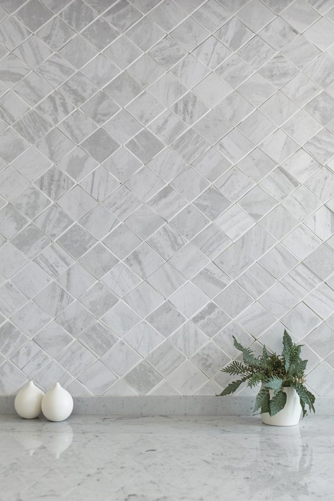 Grey Mosaic Tile Backsplash (Textured & Detailed)